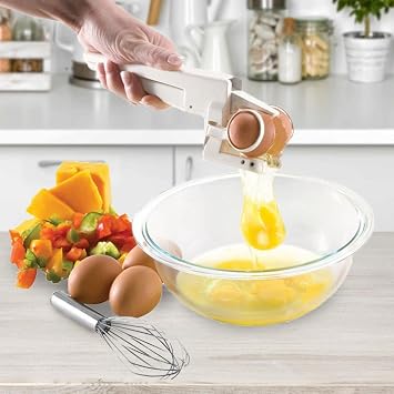 Egg Cutter, Egg Cutter, Egg Topper Cracker, Handheld Egg Cracker, Manual, Eggshell Peeler, Convenient Operation, Egg Shell Breaker, Baking Tools, Cookware, White