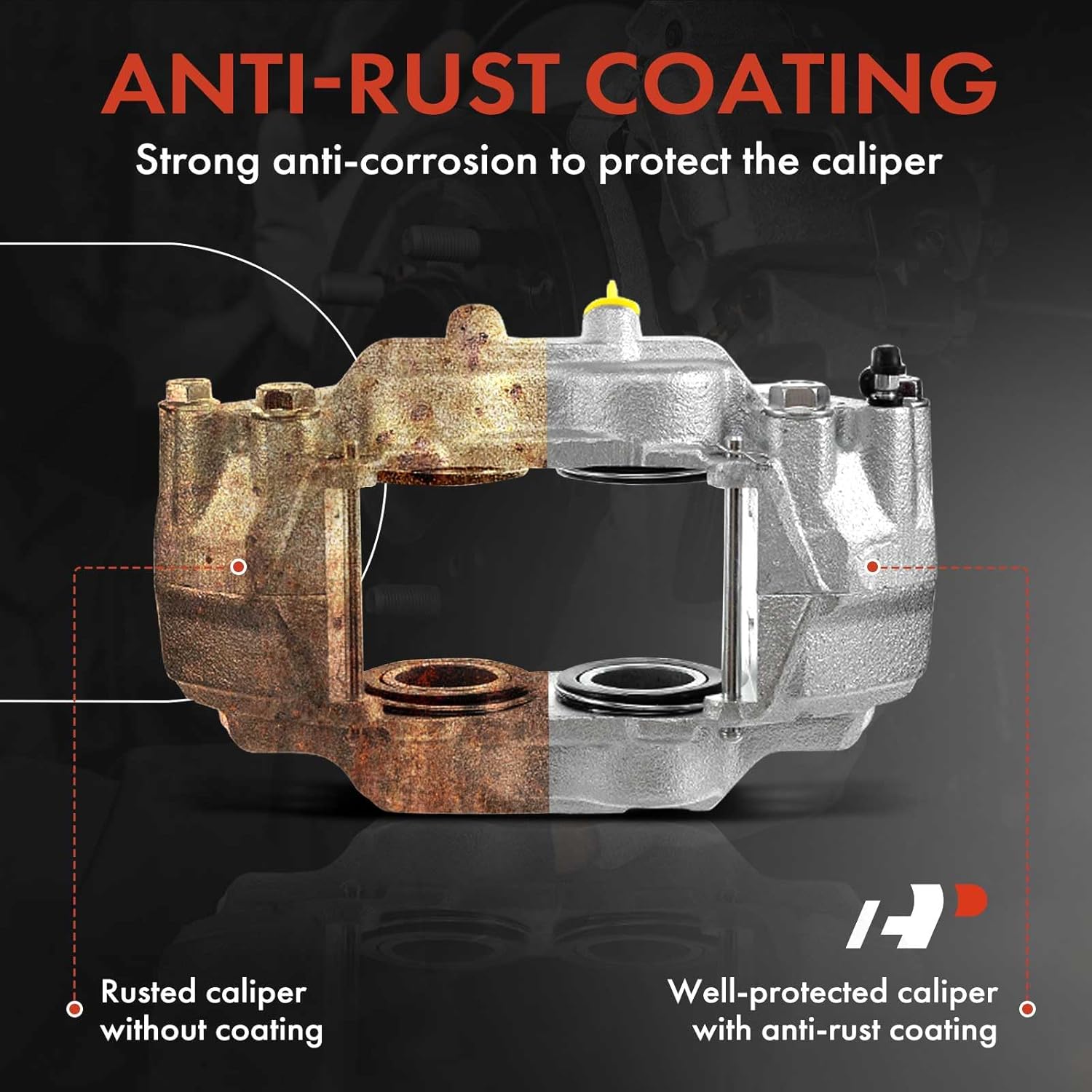 A-Premium Disc Brake Caliper Assembly with Bracket Compatible with Acura RL 2005-2012 - Front Right Passenger Side