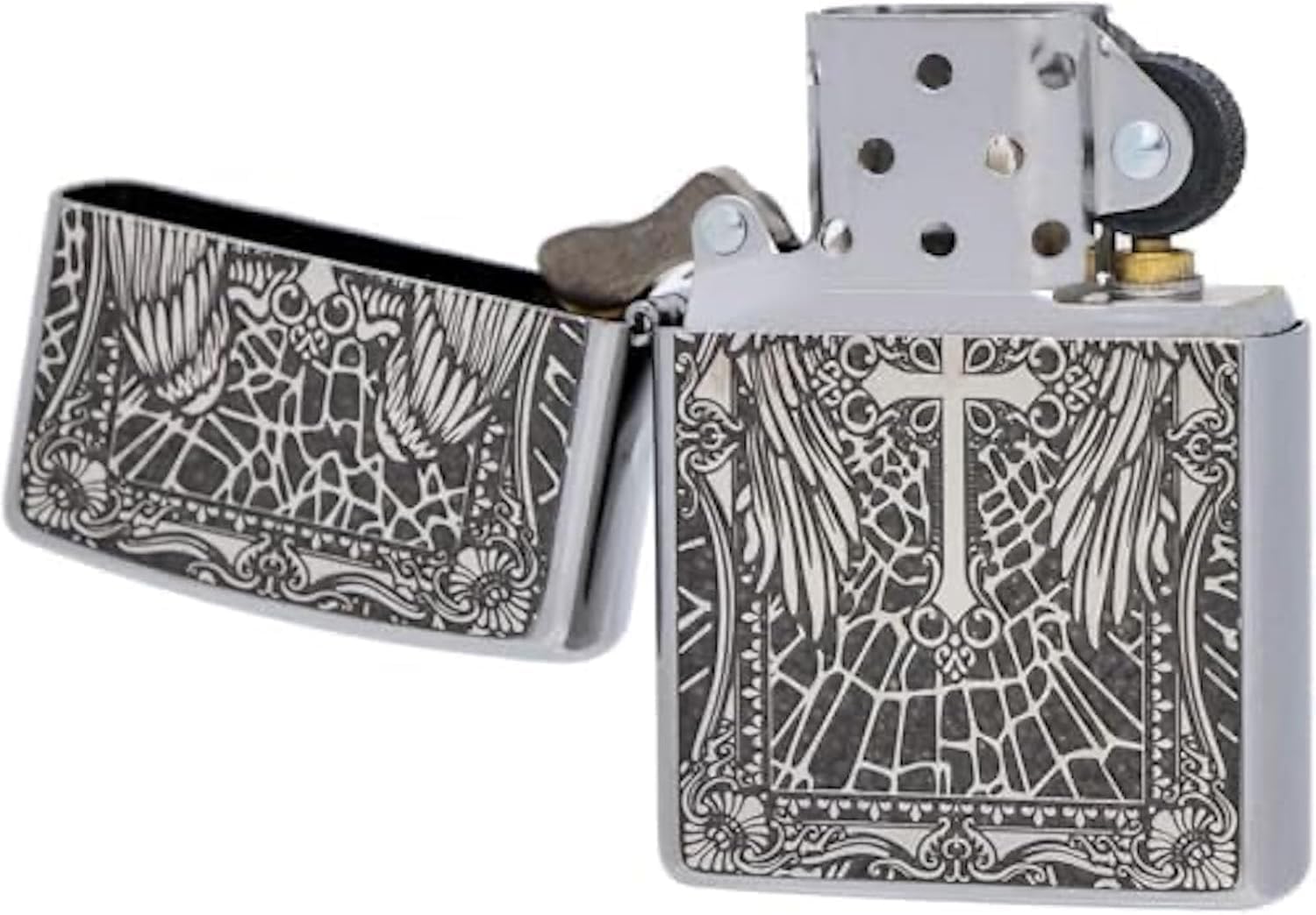 ジッポー(Zippo) オイルライター フリント 真鍮製 両面加工 クロス グレー 2MPP-Cross (GY) 特製ステッカー付