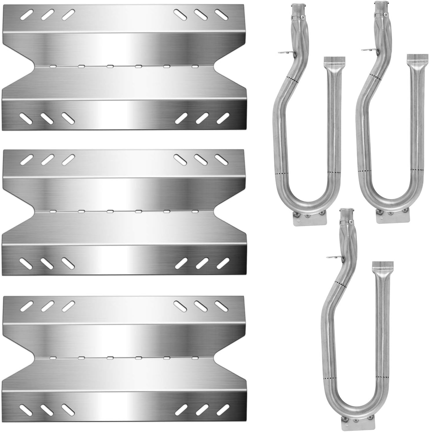 Kalomo Stainless Steel Gas Grill Parts Heat Plate Shield Heat Tent Burner Cover, Grill Burner Pipe Tube Replacement Kit for Members Mark BQ05046-6, Outdoor Gourmet BQ05046-6A, Sams Club BQ06W03,3-Pack