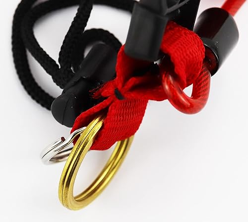 Miniatura 4 de Cordón de buceo, cordón en espiral de resorte, gancho de doble extremo con hebilla de liberación rápida para cámaras y luces de buceo, juego de 1,