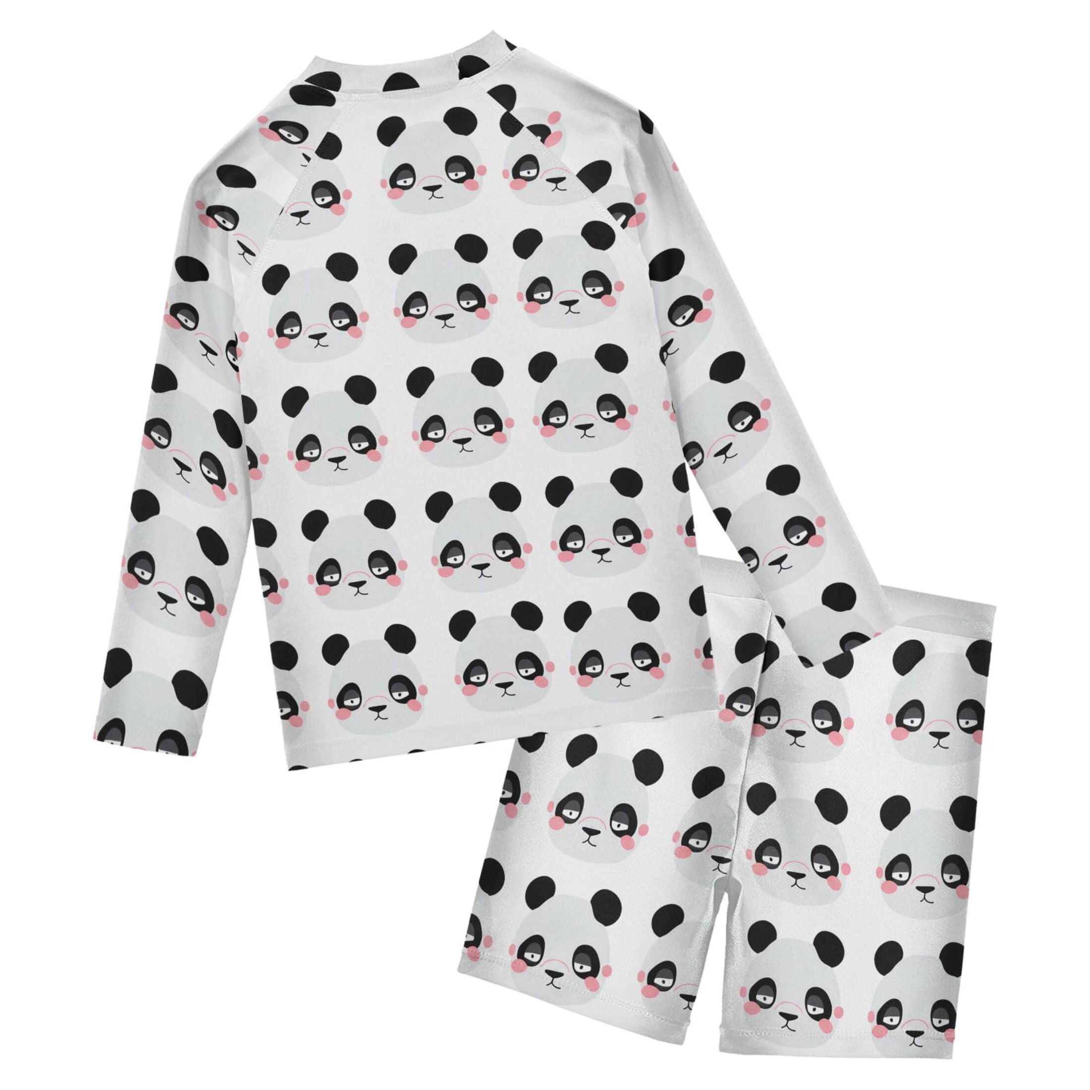 Cute Panda Baby Boys' Toddler Long Sleeved Rashguard Swim Bathing Suit Set B0404198
