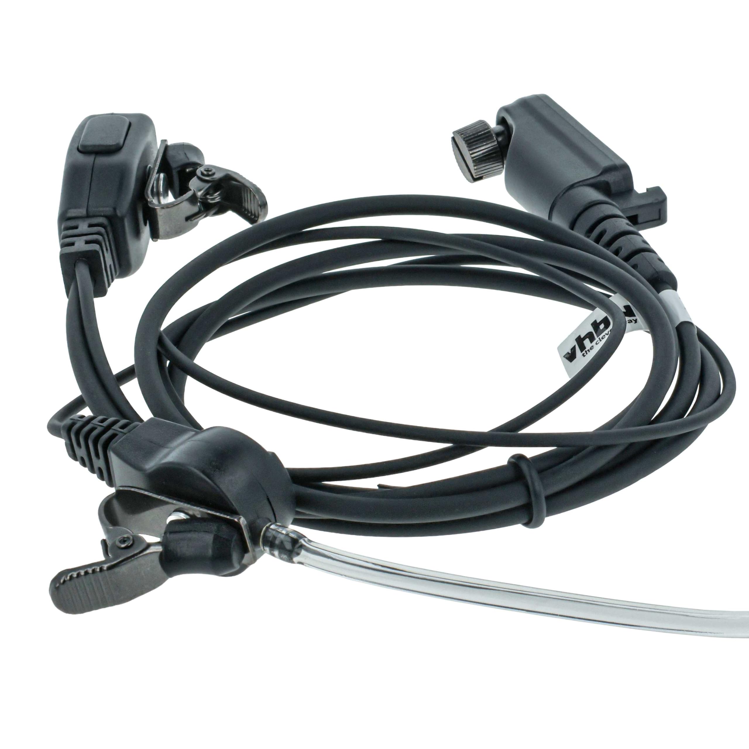 vhbw 5 x zestaw słuchawkowy kompatybilny z Hyt/Hytera PD682G, X1p, PD685, X1e Radio Walkie Talkie + mikrofon PTT, rura akustyczna
