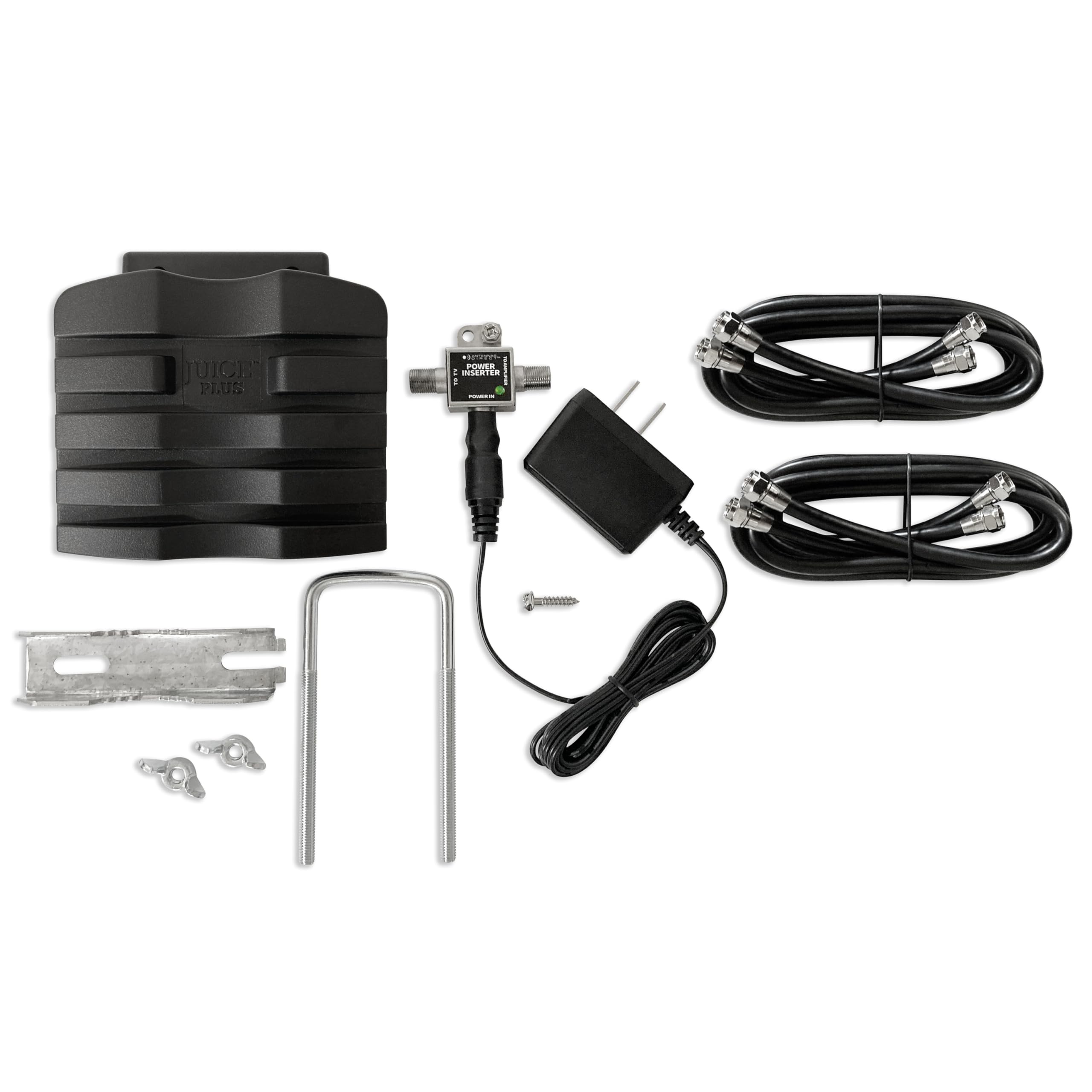 Antennas Direct ClearStream Juice Plus Preamplifier for TV Antennas, UHF VHF FM, 4K 8K UHD NEXTGEN TV Ready, Weatherproof housing (Black)