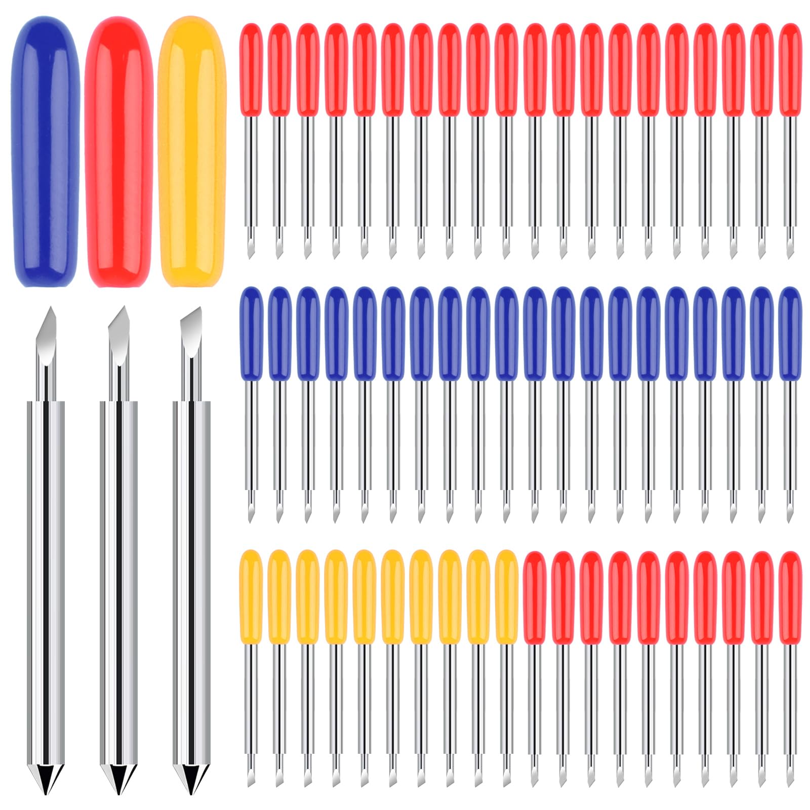 60 PCS Replacement Cutting Blades, 3 Types of Blades