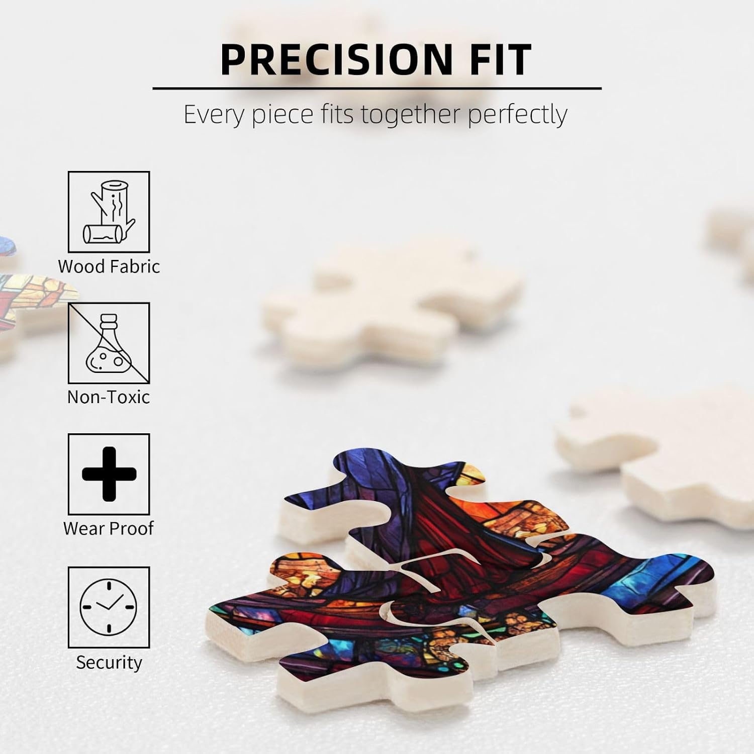 Angel in Multicolor Stained Glass Jigsaw, Puzzles for Adults 500 Pieces, Great for Leisurely Weekends & Mind Stimulating Gatherings, for Adults Seeking Calming Creative Time