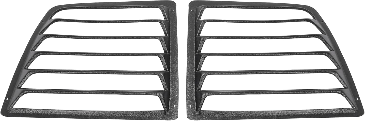 Rear Back Window Louver Compatible with 1997-2017 Chevy Chevrolet Express GMC Savana 1500 2500 3500 4500 Rear Window Scoop Louvers Sun Shade Cover Plastic PE Textured Black