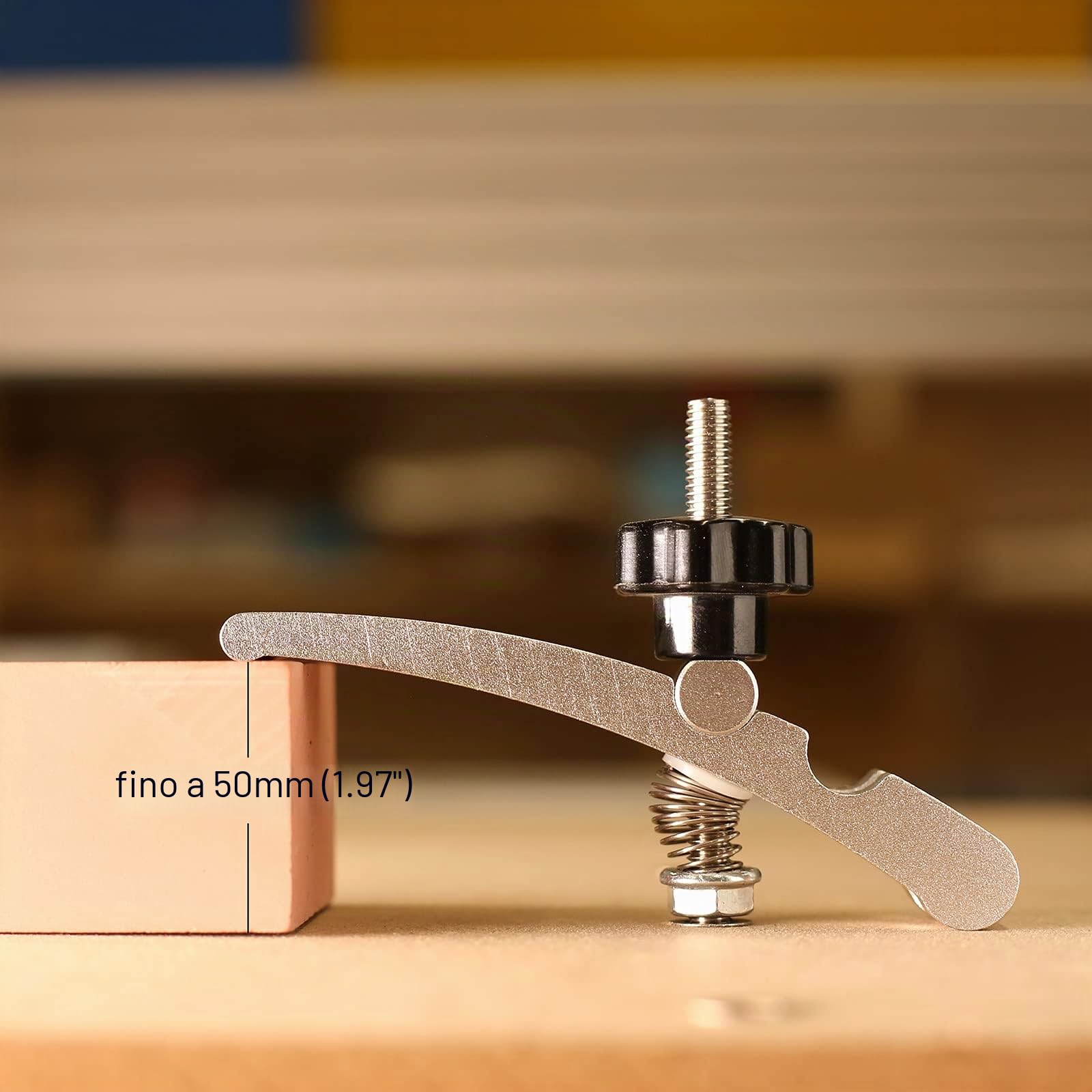 Genmitsu 2PCS T-Track Hold Down Clamp Kit, per la lavorazione del legno e del metallo, per MDF Spoilboard con foro filettato da 6mm e Aluminum Spoilboard per M6 T-slot Nut 16 x 16mm