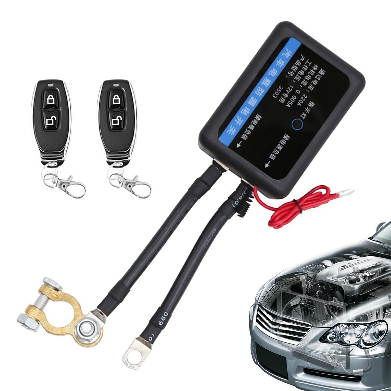 Interruttore di separazione batteria per auto telecomandato senza fili da 12 V, in rame puro | Controllo di separazione della batteria dell'auto con telecomando per meccanici, parcheggi a lungo termine in inverno