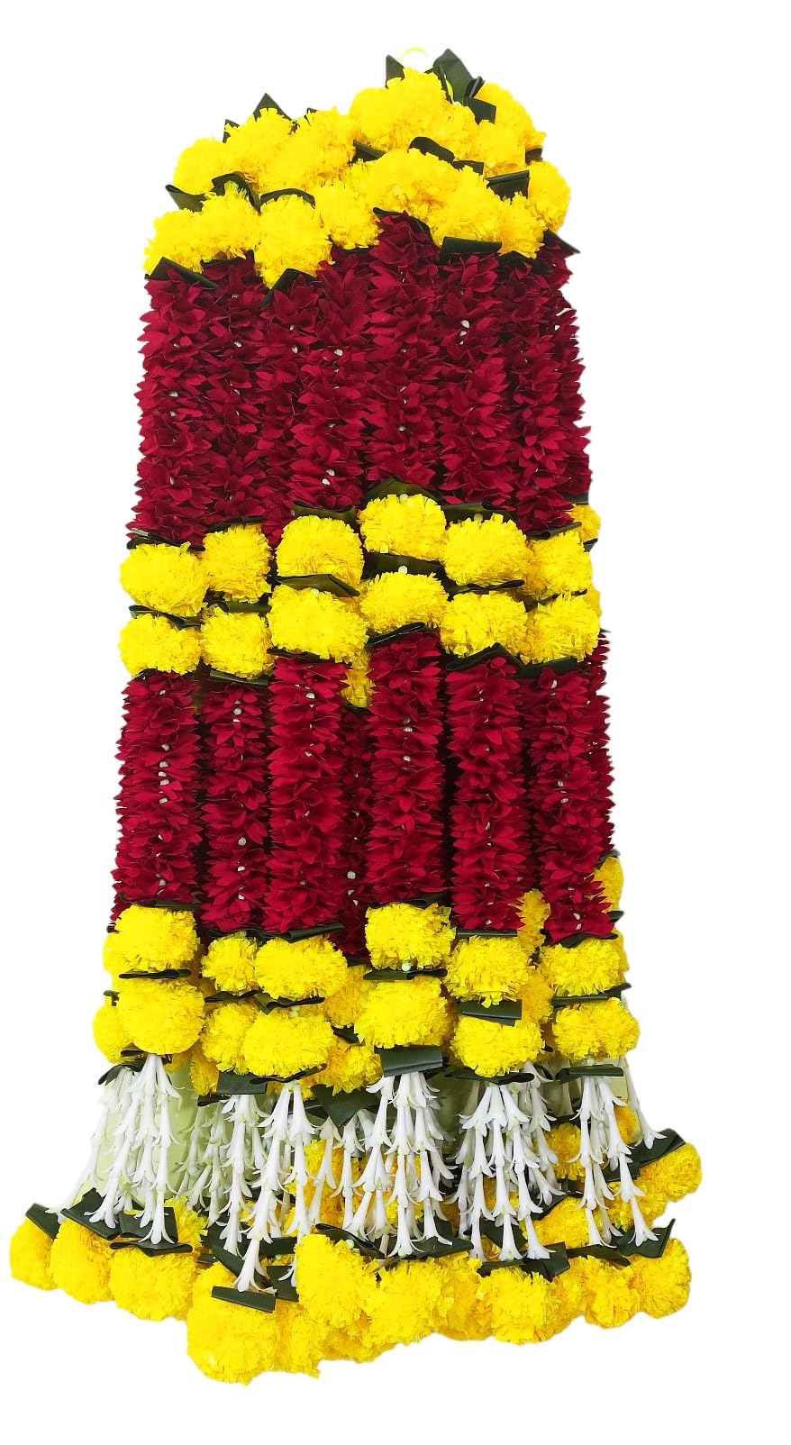 Swadeshi Desire Maroon Artificial Marigold Flower Garlands|Toran For Door Side Entrance Hanging Latkan 2 Pieces (30 Inch, )