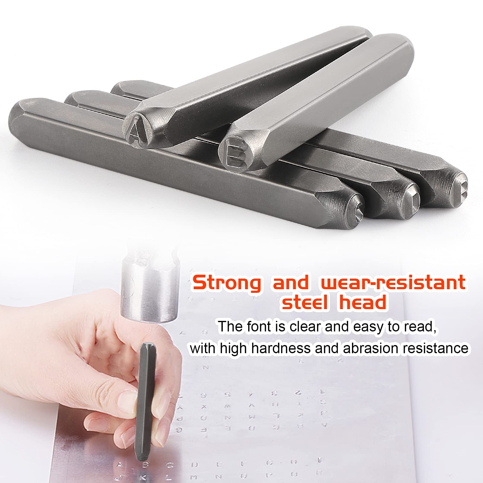 37PCS Sello de Estampado de Metal 3MM Números de Perforado Letras Perforadas con Letras del Alfabeto A-Z, Número 0-9 y Sello de Amor para Estampar Metal Plástico Madera Cuero
