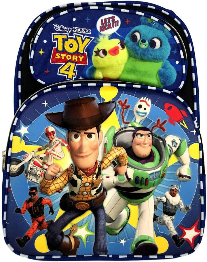 Disney Pixar Toy Story 4 Movie Characters 3D Molded Front Backpack Book Bag Tote for Back to School