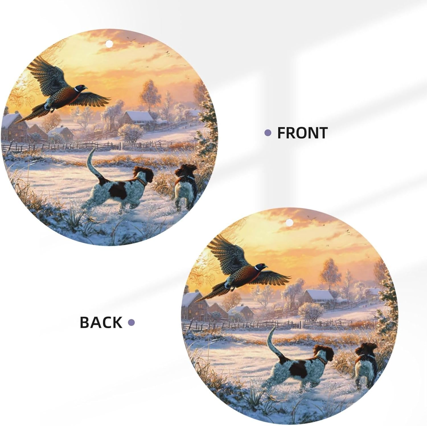 Car Air Freshener 24 PCS Dog Catching Pheasant Hanging Car Air Fresheners Auto Interior Decor Card Freshener Strong Scented Card Lavender Cars Scents for Office Bedroom Close Drawer Round Shape