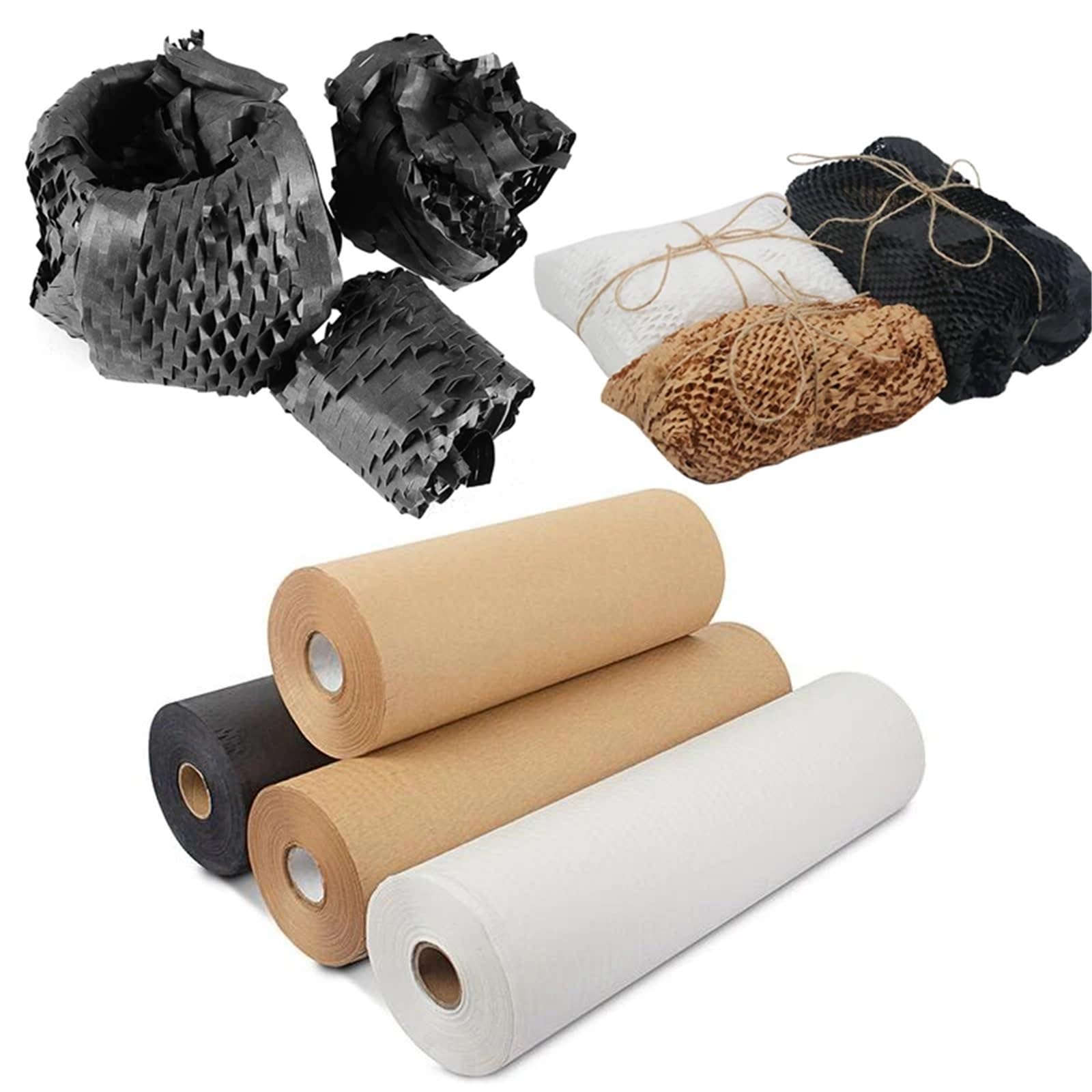 Rouleau de papier alvéolé Rouleau de film à bulles alvéolé 2 10 m for déménagement, expédition et emballage cadeaux(White,W50cm X L10m)