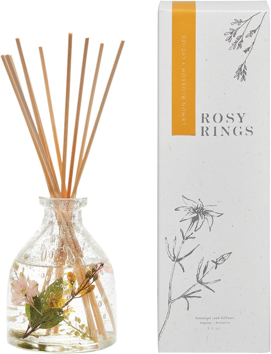 Lychee Reed Diffuser Amazon.com: Rosy Rings Botanical Diffuser Lemon Blossom & Lychee 6 oz ...