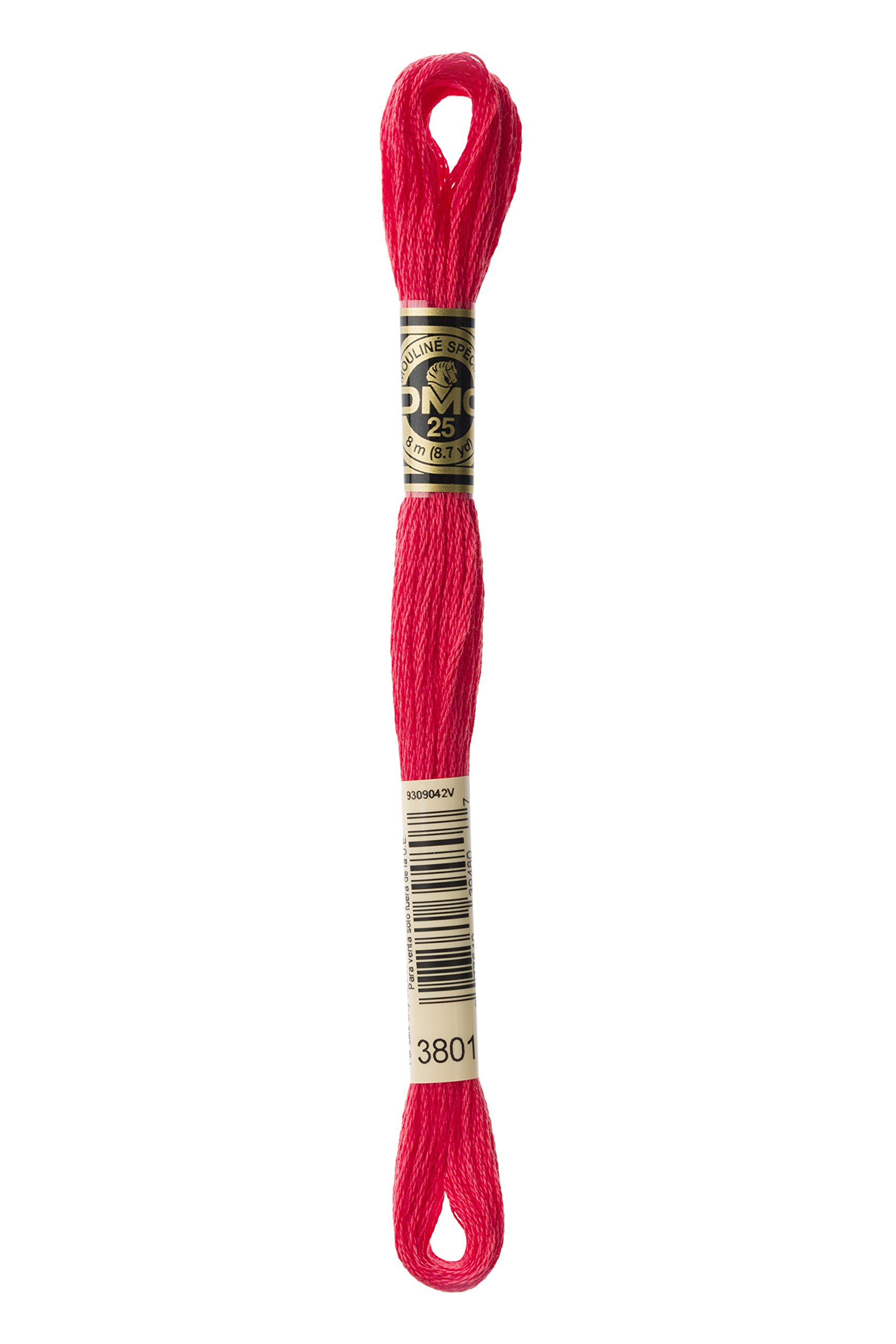 Dmc #3801 Red Embroidery Floss, Cotton, 3801 Red, 8 M