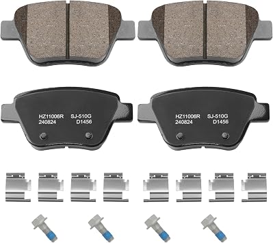 D1456 Rear Ceramic Disc Brake Pad Set Fit For Audi A3 2009-2010,A3 Quattro 2009-2013,ForVolkswagen Beetle 2012-2013,Eos 2009-2016,Golf/GTI 2012-2014,Jetta 2013 Hybrid SE,Passat 2012-2014