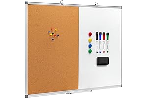 Bullet Board Combo: 36x24 Large Whiteboard and Bulletin Board Combination, Comix Magnetic...