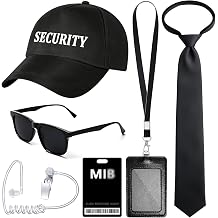 Agent Costume Secret Service Costume Set Spy Costume Accessories for Halloween Men Women Black Outfit