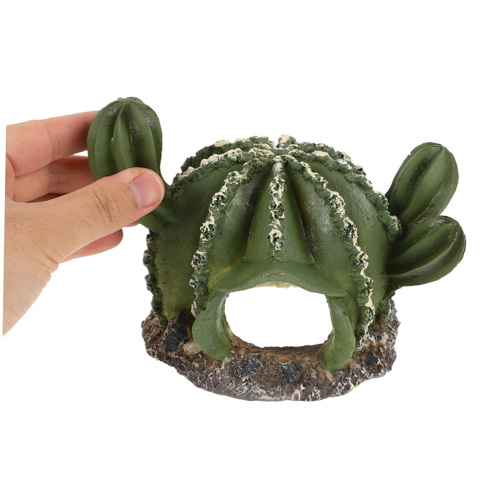 INOOMP 4piezas Cueva Decorativa para Reptiles Forma De Cactus Refugio De Resina para Geckos y Serpientes Accesorio Multifuncional para Terrarios y Acuarios