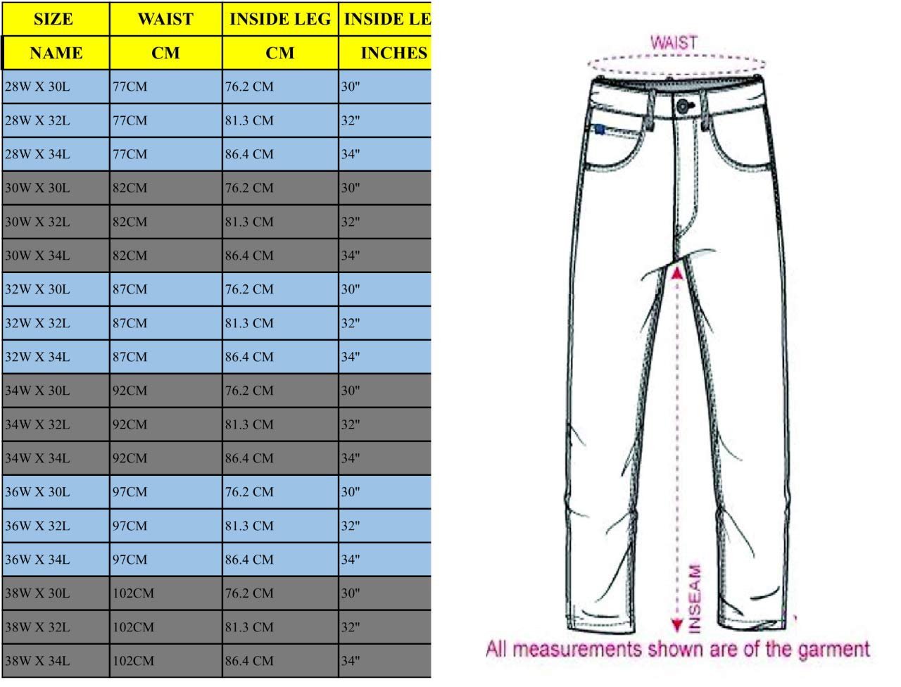 Prime Pantalones de Trabajo para Hombre Pantalones Cargo Pantalones Militares Pants BLJ-02 (BLACK-DENIM-005, 34W X 34L)