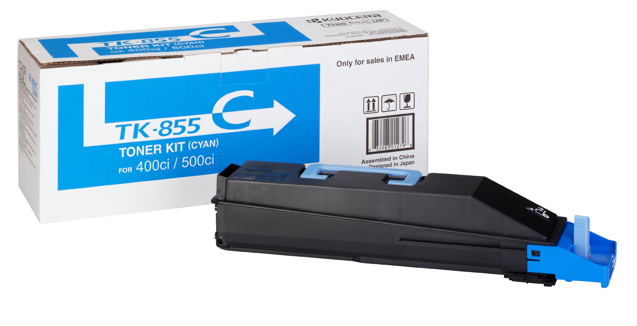 Kyocera Toner Cartridge TK-855 C - CYAN - 18.000 Pages Ultra High Capacity Genuine Premium Printer Toner - 1T02H7CEU0-0T2H70EU - for TASKalfa 400ci / TASKalfa 500ci / TASKalfa 552ci