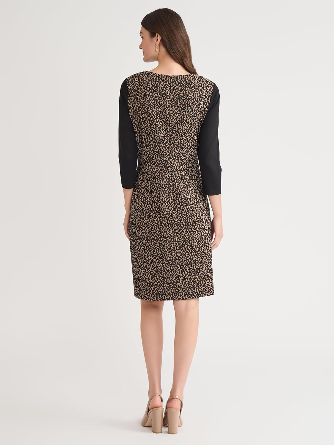 Kasper Women's 3/4 Sleeve Knit & Jacquard Sheath Dress