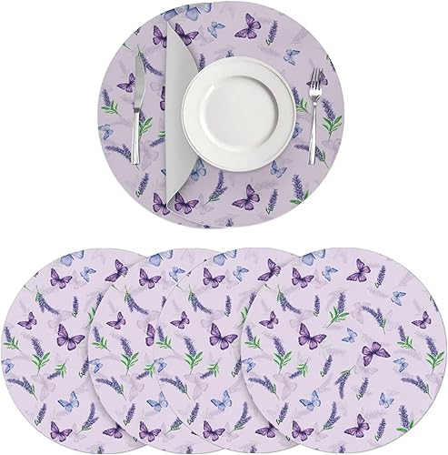 Miniatura 72 de Juego de 6 manteles individuales redondos resistentes al calor de mármol dorado de 15 pulgadas para decoración de mesa de comedor resistente al