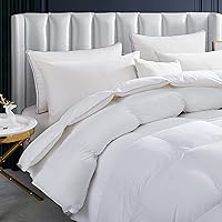 Vista 3 de Lujoso edredón de plumas de ganso de peso pesado, edredón de plumón de ganso tamaño King, funda de 100% algodón egipcio, peso de relleno de 75
