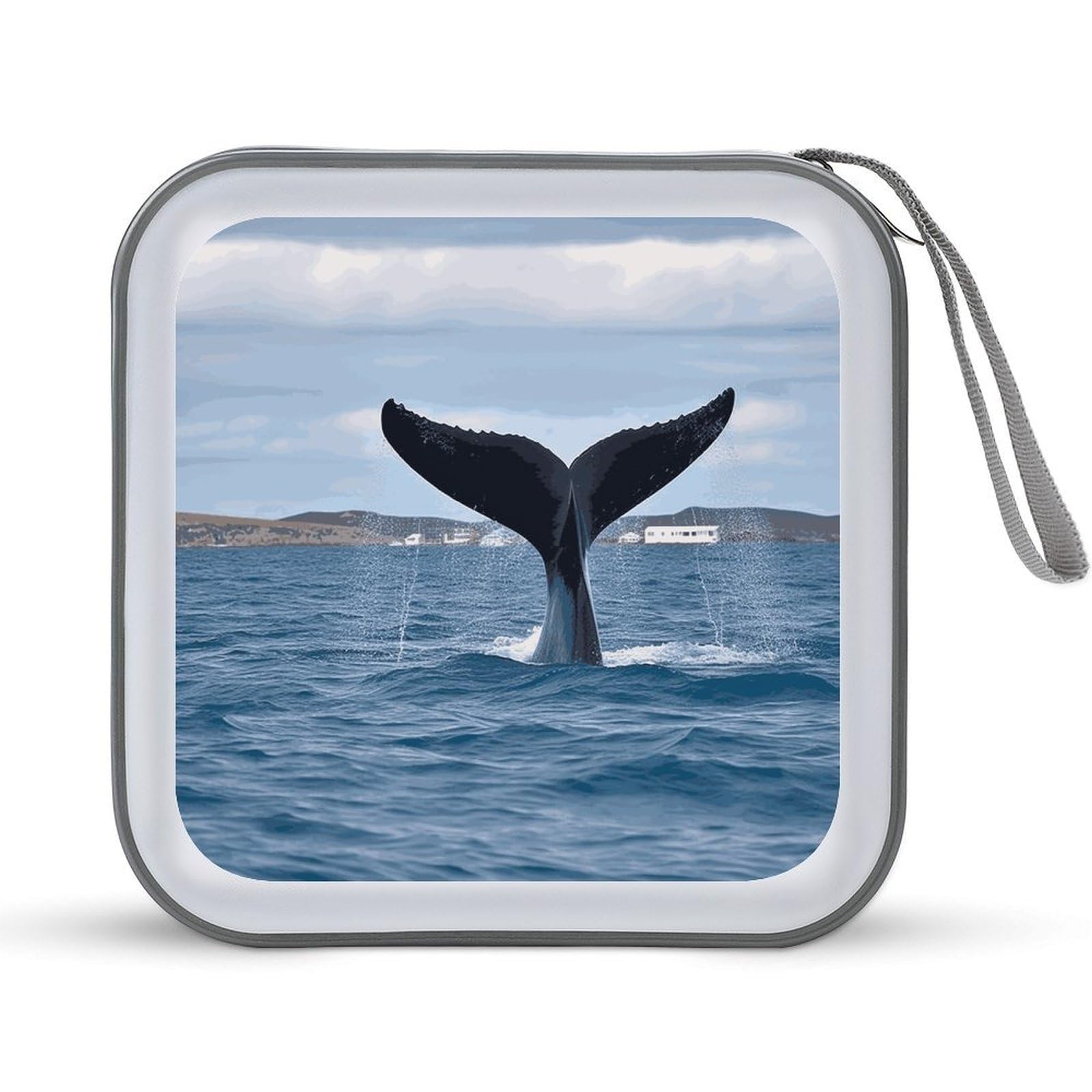 VstaDank Whale Tail CD Case with Hand Strap Lightweight DVD Wallet Holder 40 Capacity CD/DVD Case Wallet Protective CD Wallet CD/DVD Portable Storage Binder for Car Home Office