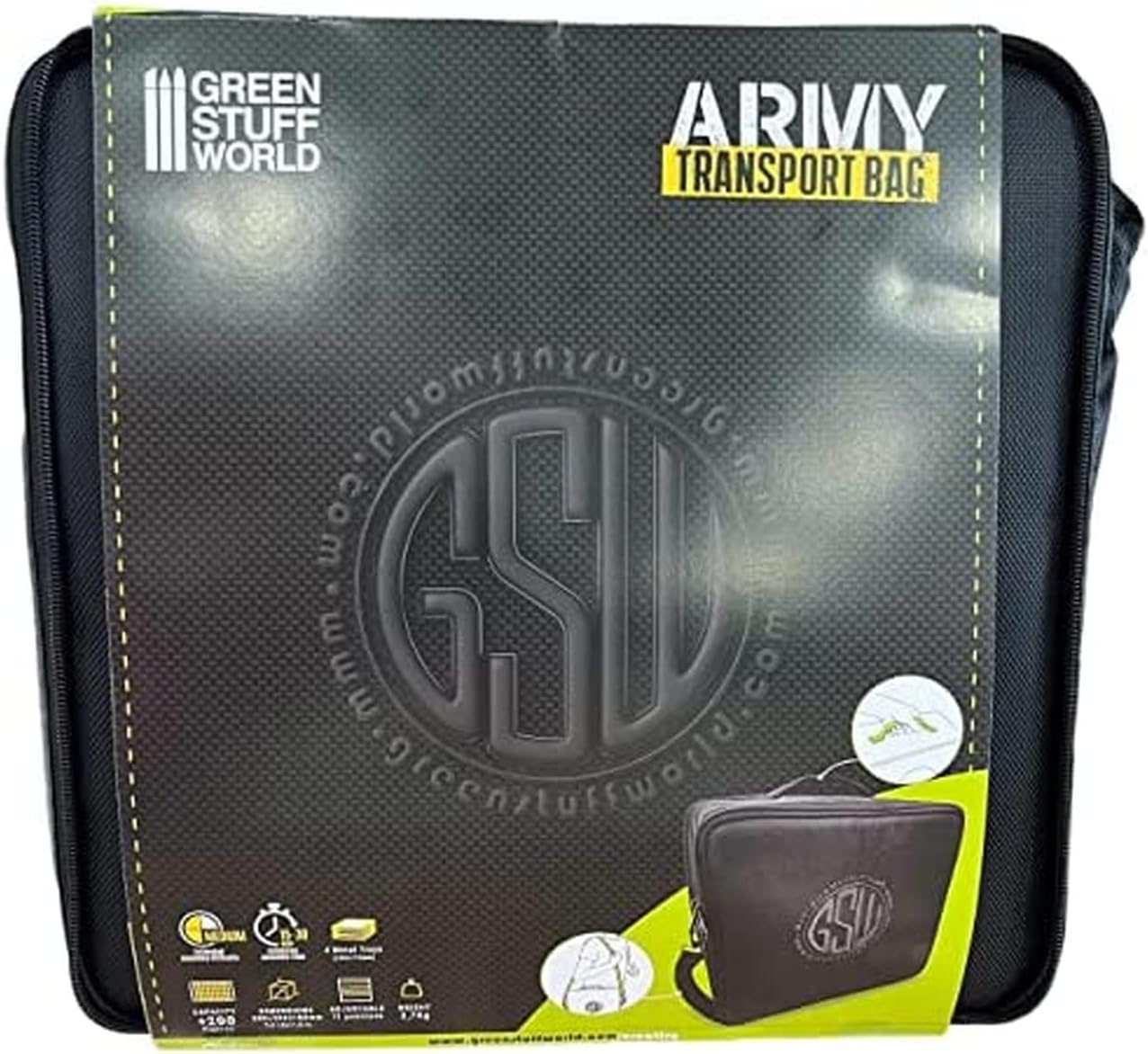 GREEN STUFF WORLD GSWD-11936 Green Stuff World Army Carrier Bag (for Figure) Hobby Storage Case