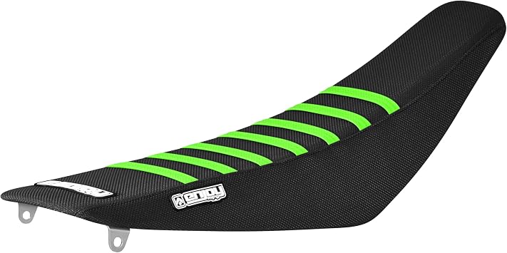 Enjoy Mfg Seat Cover - Compatible with Kawasaki 2019-2022 KX450F KXF450 KXF 450 - #174 All Black/FLO Green Ribs