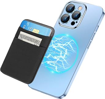 SHANSHUI Wallet for Magsafe, Stretchy Magnetic Phone Wallet Card Holder for Back of Phone Compatible with iPhone 17/16/15/14/13/12 Mini/Plus/Pro/Pro Max