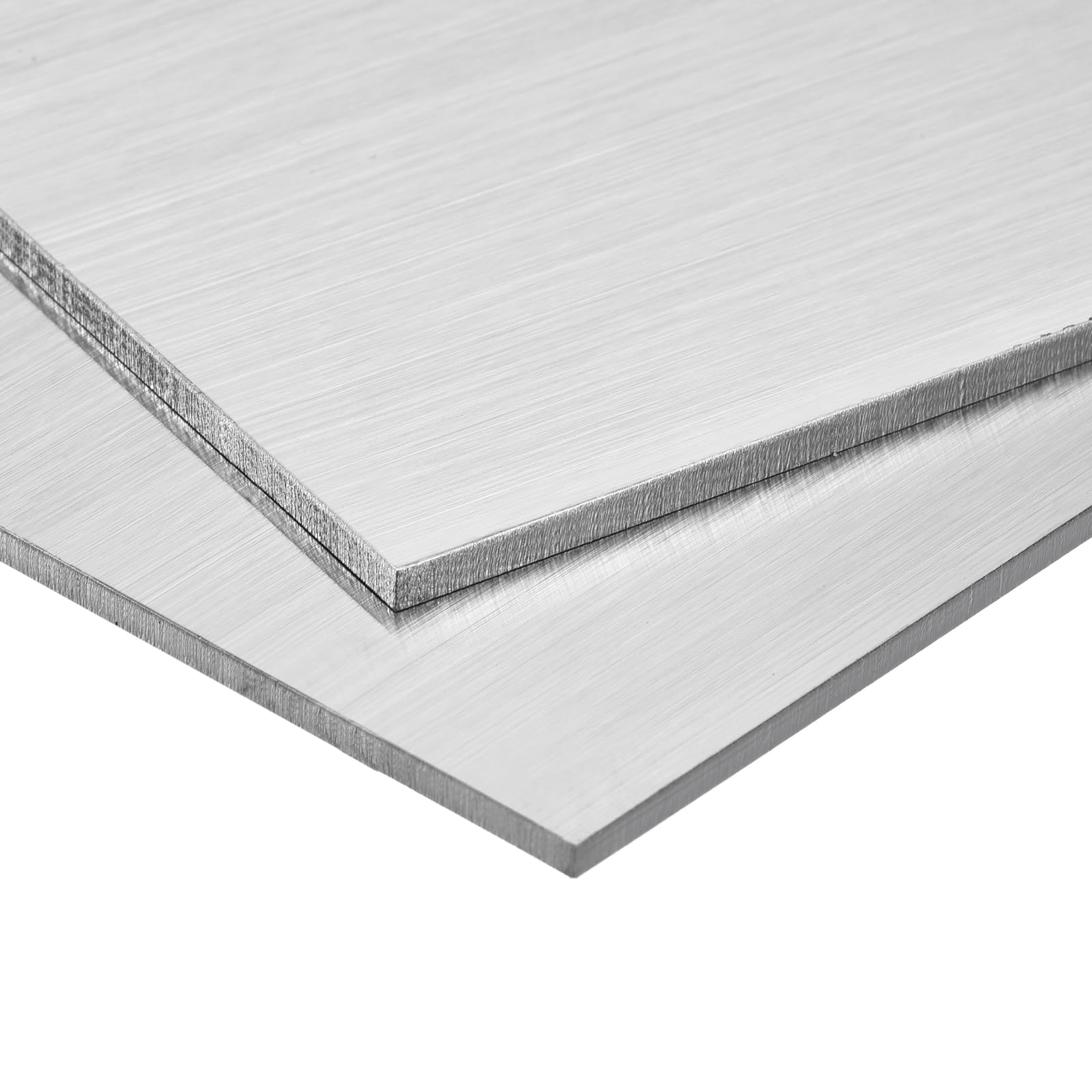 sourcing map Feuille en Acier Inoxydable 304, 3mm x 4" x 8", Finition Brossée - Idéale Pour L'Industrie, La Machinerie, Les Projets Diy et La Décoration Intérieure