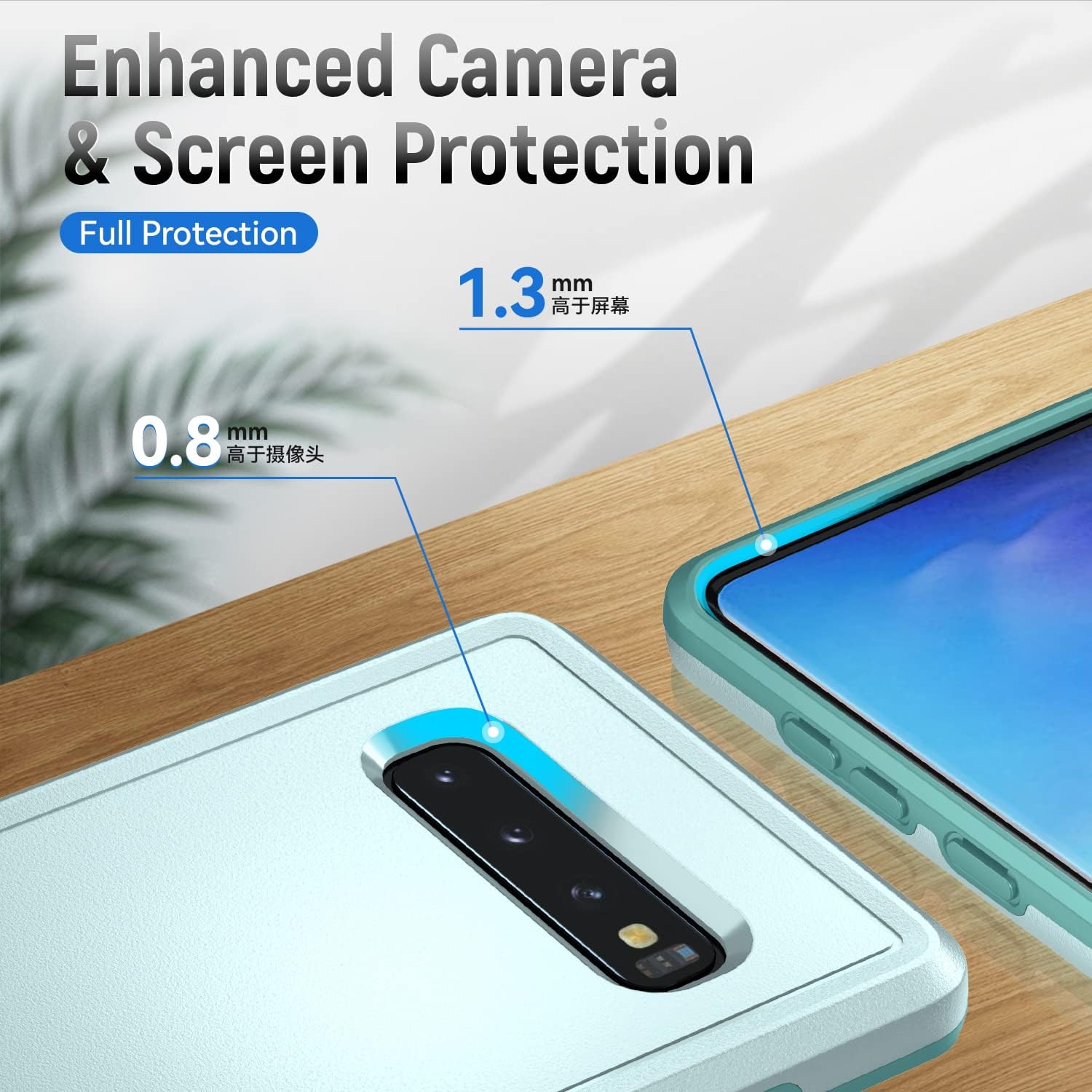 for Samsung Galaxy S10 Plus Case, with Screen Protector [Military Grade Drop Tested] Heavy-Duty Tough Rugged Shockproof Protective Case for S10 Plus 6.4 inch, Green image 4