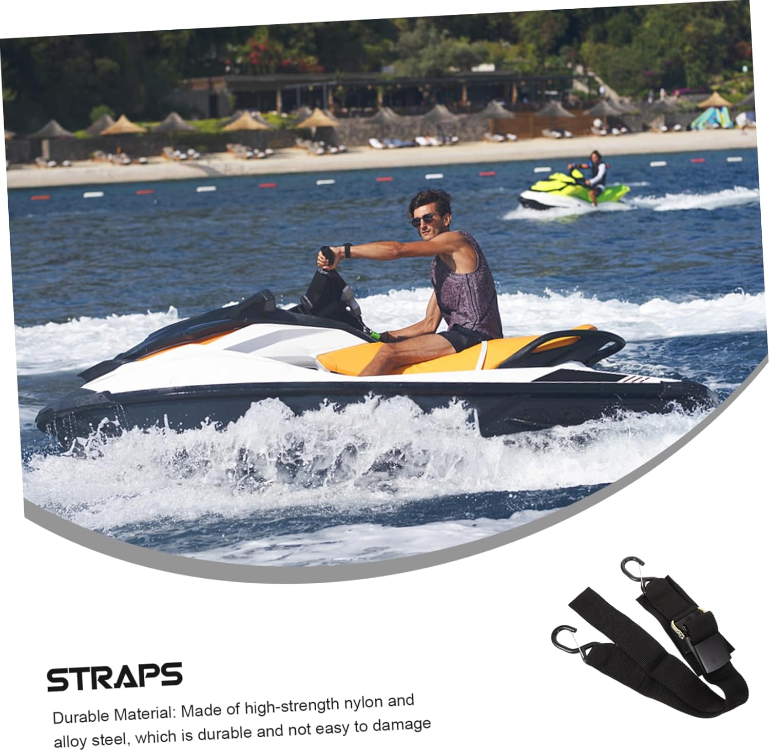 BESPORTBLE 2sets Heavy Duty Boat Trailer Tie-Downs Kayak Fixing Straps for Trailers Motorboats and Yachts Transom Straps for Secure Transport