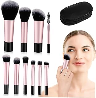 10 Pcs Mini Makeup Brush with Storage Bag Tra...
