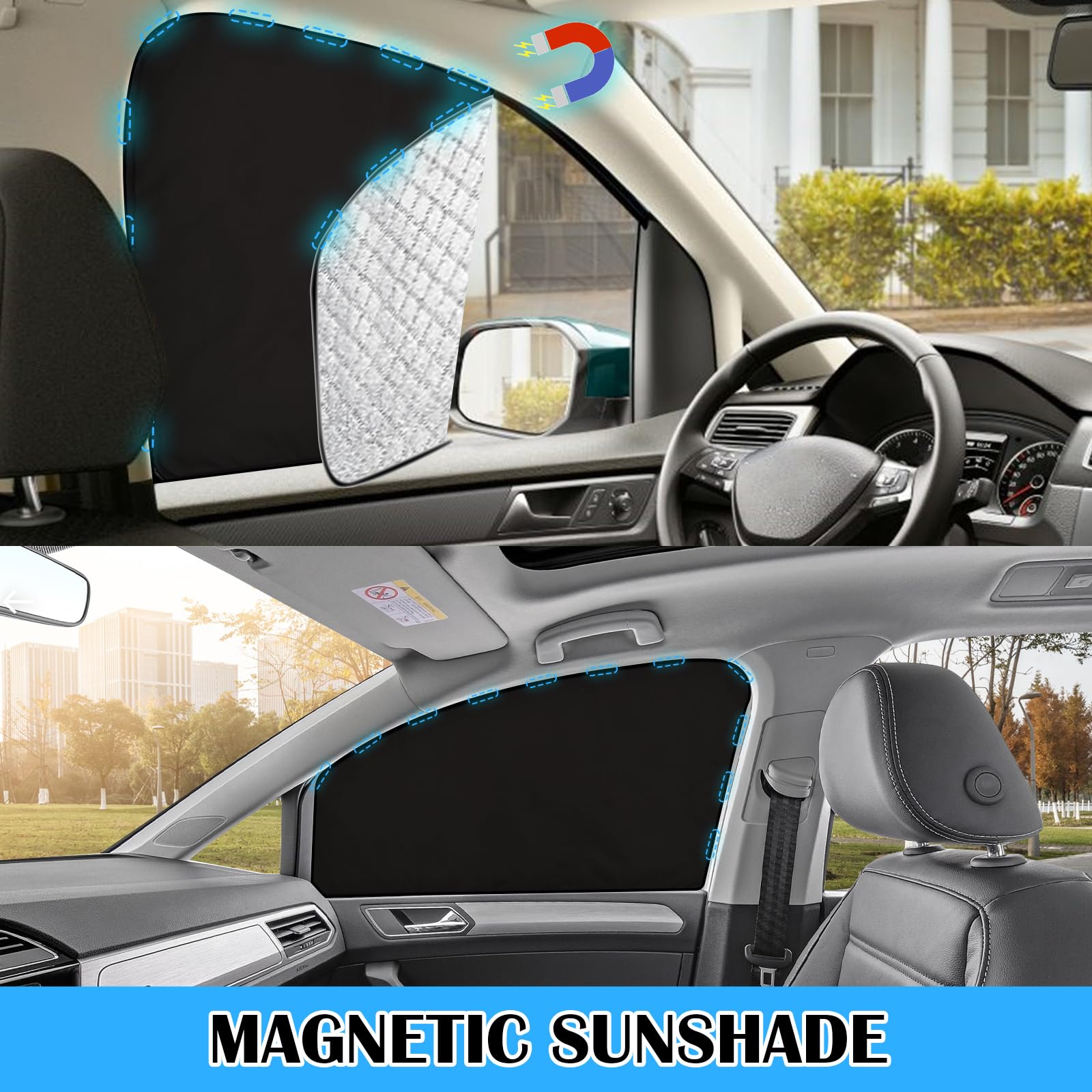 ZATOOTO Parasole Auto per Volkswagen Caddy, Parasole Auto Parabrezza Interno Addensata, Parasole Per Auto Magnetica, Blocca il 99% dei Raggi UV, Set da 3