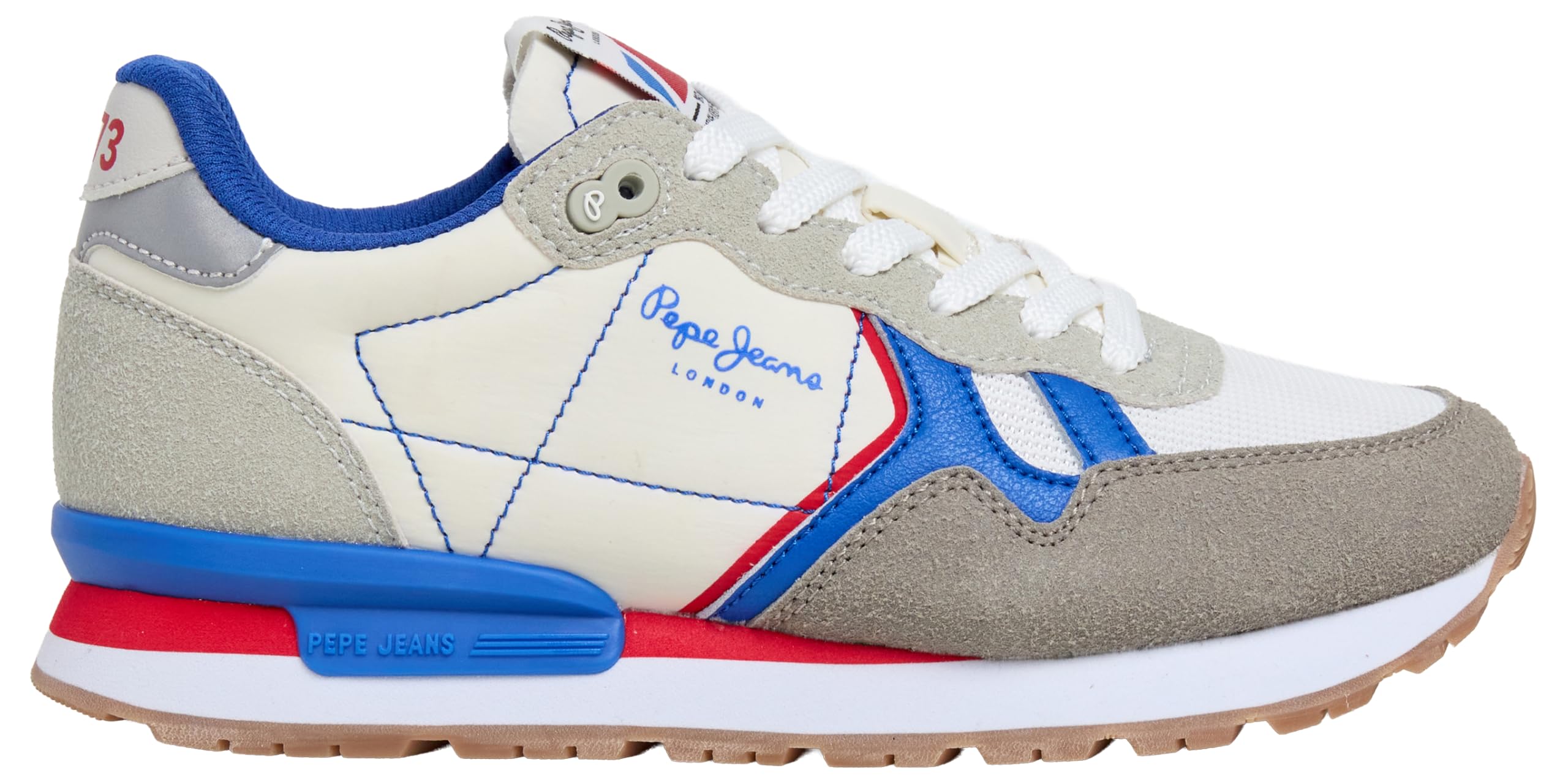Pepe Jeans BRIT Board B Sneak, Beige (POP White), 13.5 UK