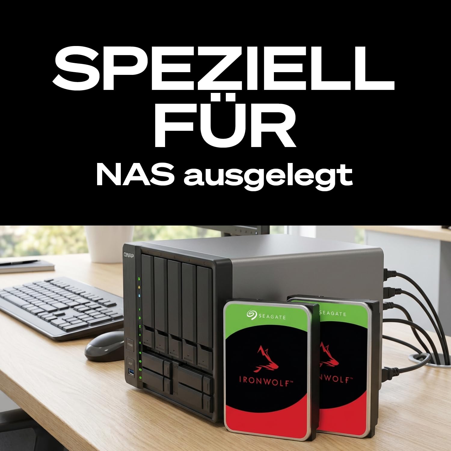 Seagate IronWolf 4TB NAS Interne Festplatte HDD 3.5 Zoll 5400 U/Min CMR 64 MB Cache SATA 6GB/s silber