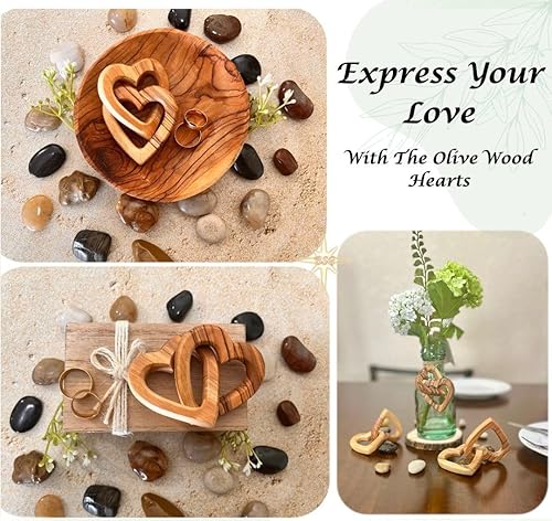 Miniatura 9 de Regalos Personalizados, Corazones de Madera de Oliva, Regalo Personalizado para el Día de San Valentín, Juntos para Siempre, Único y Lindo para