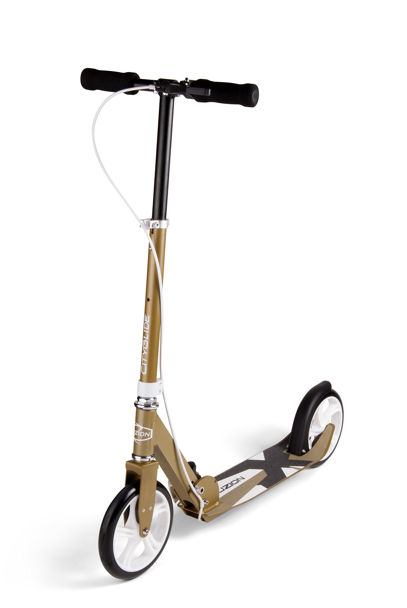 Fuzion Cityglide B200 Adult Kick Scooter w/ Hand Brake - 220lb Weight Limit - Folds Down - Adjustable Handle Bars - Smooth & Fast Ride