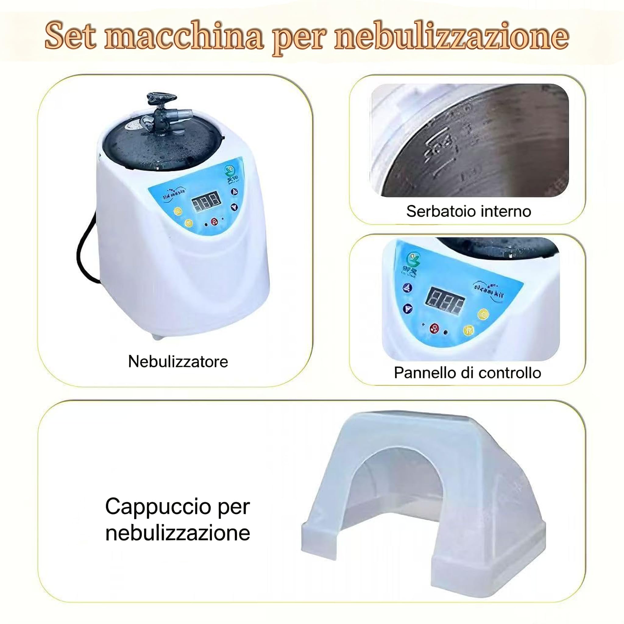 Attrezzatura Per Head Spa, Lavatesta Smontabile Con Ricircolo Acqua, Serbatoio 60L, Nebulizzatore E Cappuccio Vapore, 4 Ruote Orientabili, Per Persone Allettate E Saloni Parrucchieri (Bianco)