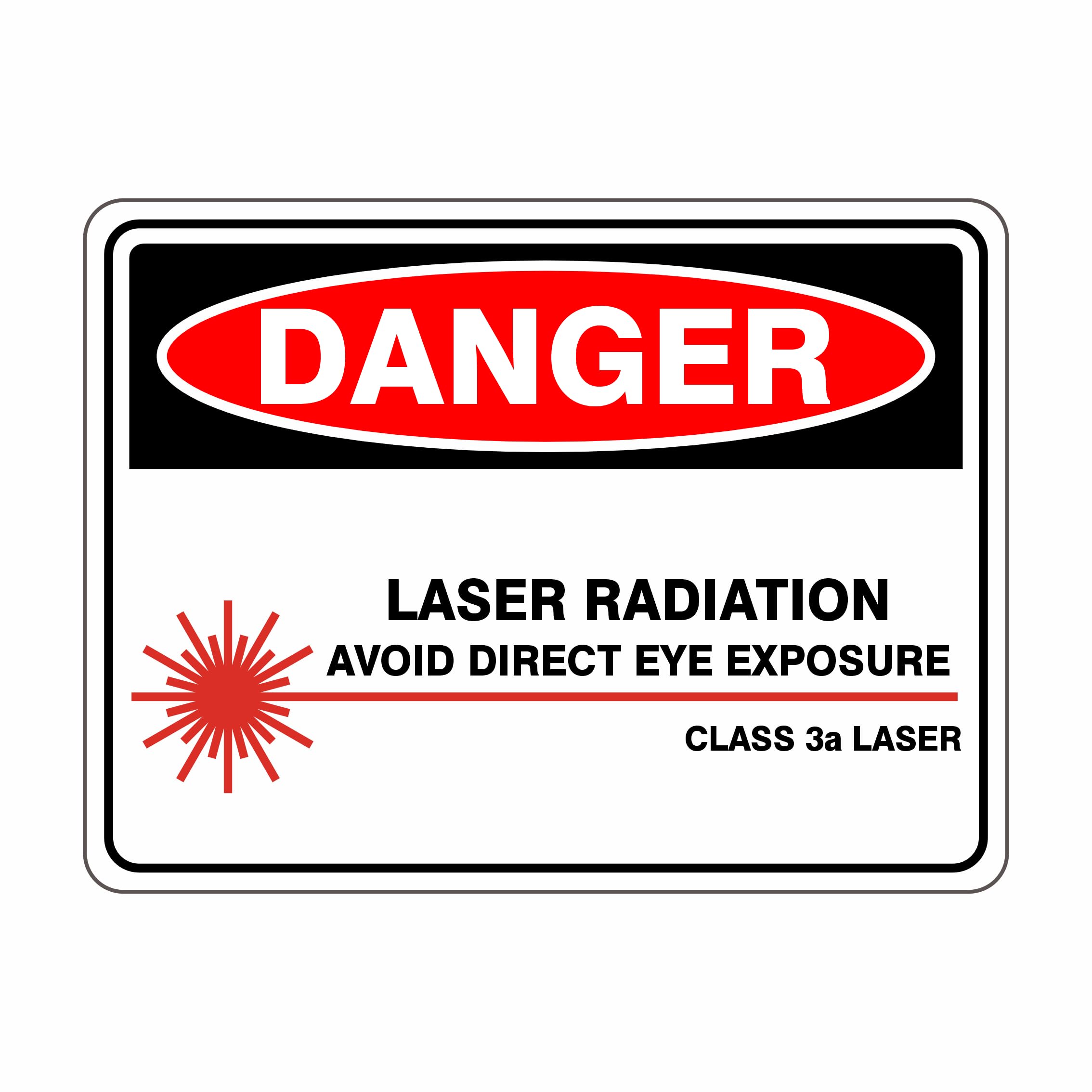 Class 3A Laser - Laser Radiation Avoid Direct Eye Exposure Danger Signs Metal Tin Sign 8 x 12 inch for Industrial & Commercial