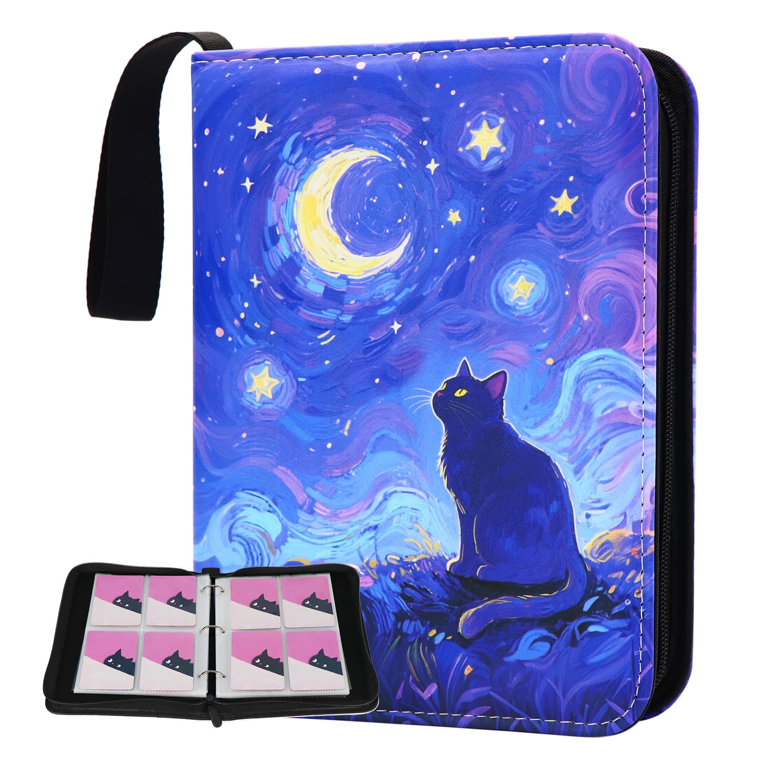 Classeur de cartes chat mignon de 400 pochettes pour album de jeu