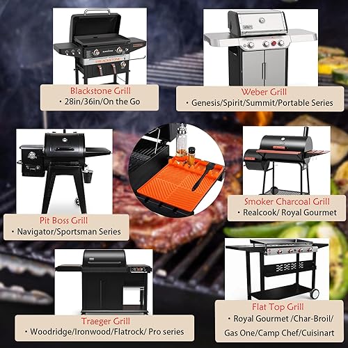 Miniatura 7 de Alfombrilla de silicona para herramientas para plancha, cocina, hornear, encimera, estante lateral, espátula, alfombrilla con almohadilla de goteo