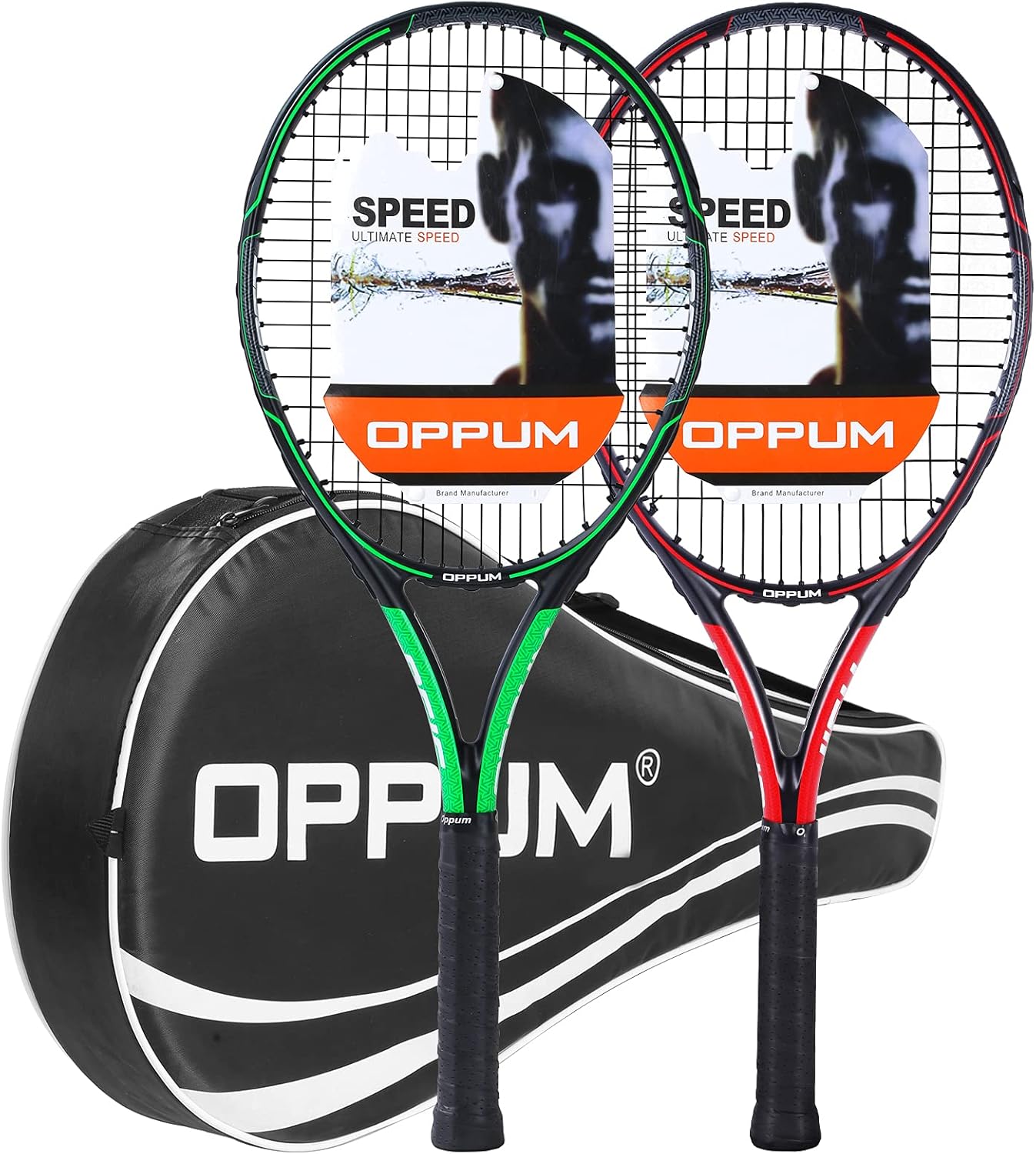 OPPUM 27" Pro Tennis Rackets -2PCS, for Adult Women and Men Student Professional Training Tennis Racquets and Beginners Rackets. (2pcs (Red+Green)) : Sports & Outdoors