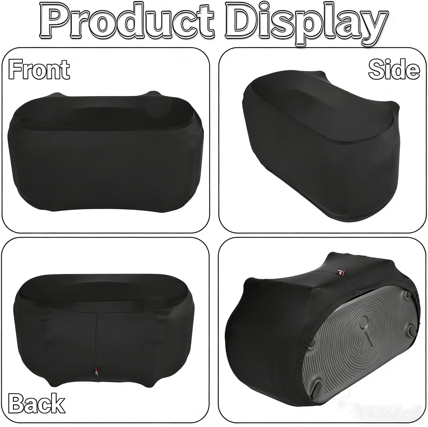 Speaker Storage Bag & Dust Cover Set Compatible with JBL Partybox On The Go 1/2, Portable Waterproof Nylon Bag with Lycra Dust Cover for Outdoor Travel
