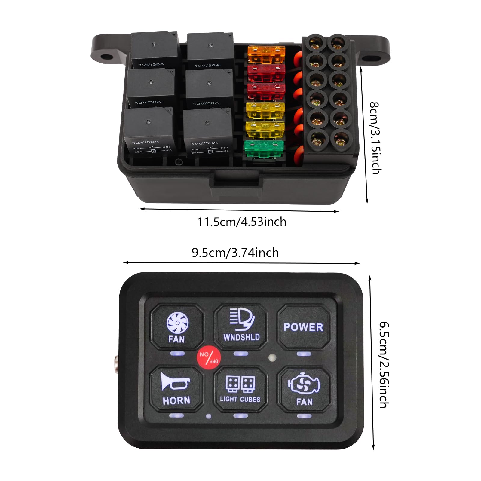 Kit pannello di controllo a 6 marce, con funzione di regolazione automatica, 720 W, quadro universale 9 – 30 V, adatto per camper, barche, SUV, camion, UTV ATV (blu)
