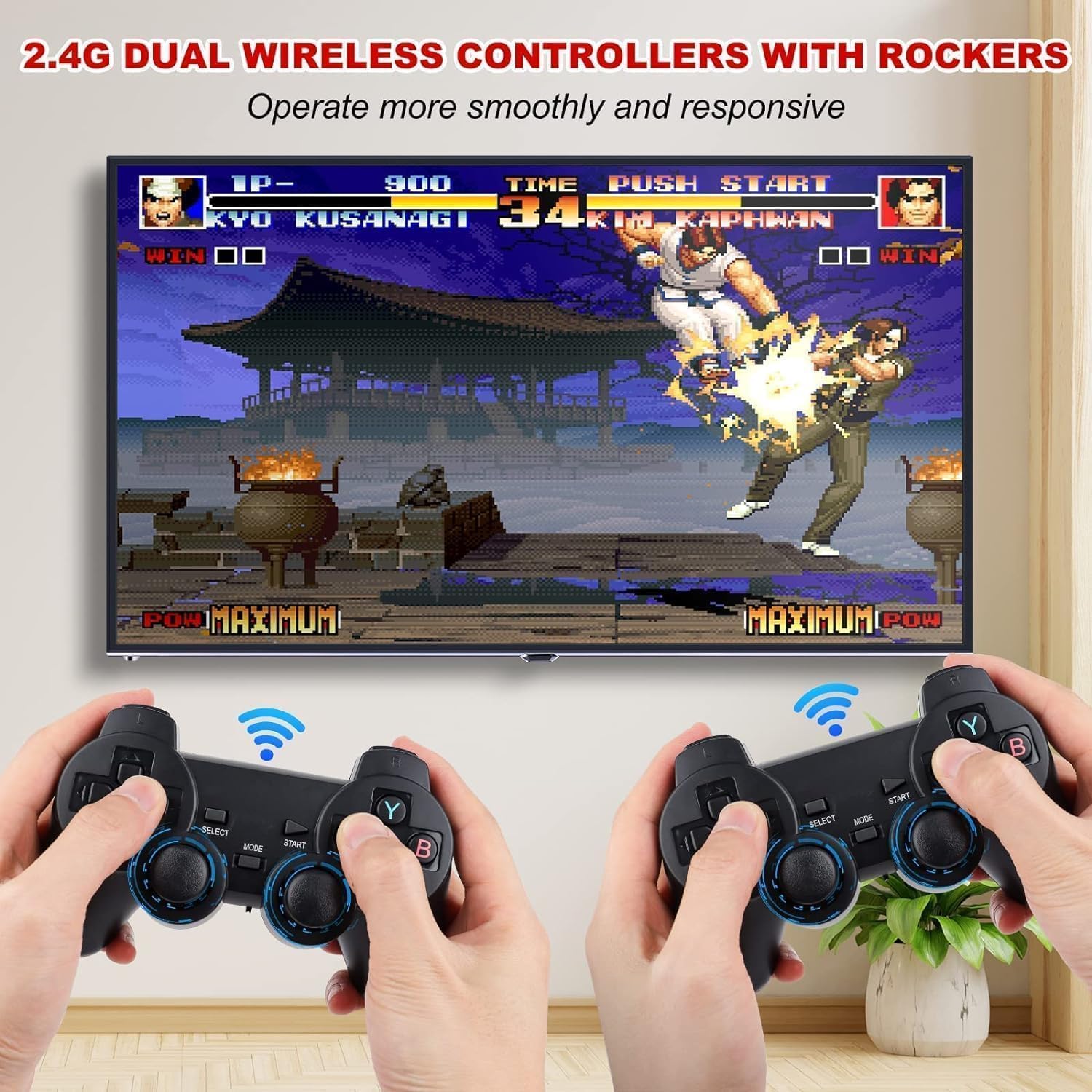 M8 Retro Game Console with 2 Wireless Controllers, Video Game Preloaded with 20,000+ Classic Games, HDMI Output, Plug and Play (Limited Edition), Black 3
